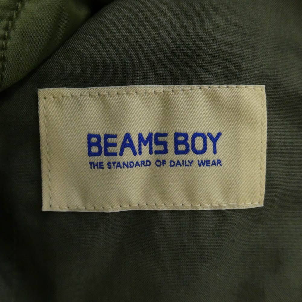 BEAMS BOY ビームスボーイ 13-18-0714-120 クレイジー デタッチ スリーブ ライナー 2way キルティング ベスト ジャケット カーキ系 1【新古品】【未使用】【中古】