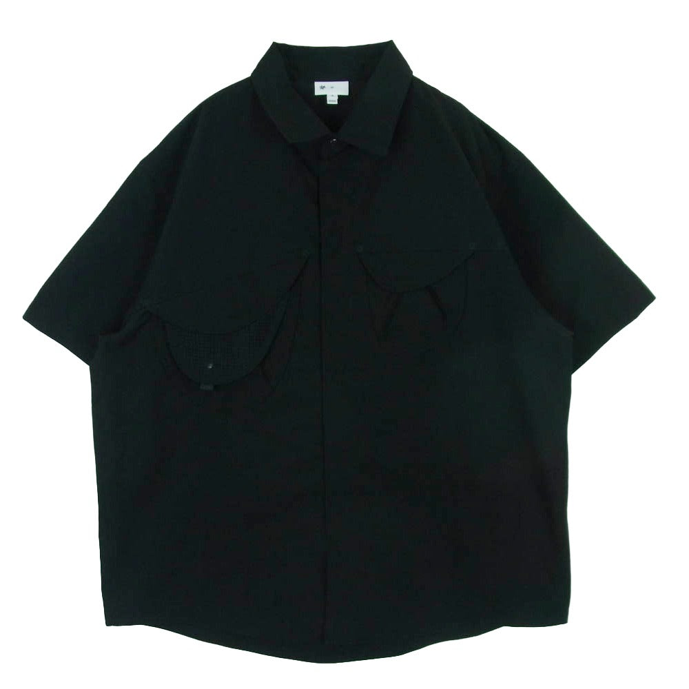Goldwin ゴールドウィン GZ55103 Goldwin0 S/S Asymmetric Camp Shirt アシンメトリーキャンプ 半袖 シャツ ブラック系 2【美品】【中古】