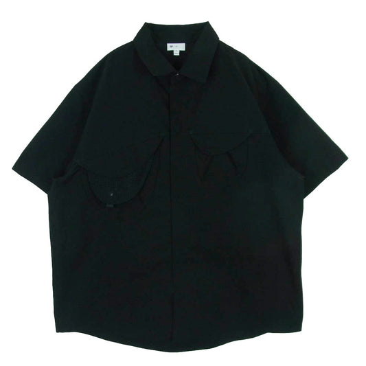Goldwin ゴールドウィン GZ55103 Goldwin0 S/S Asymmetric Camp Shirt アシンメトリーキャンプ 半袖 シャツ ブラック系 2【美品】【中古】