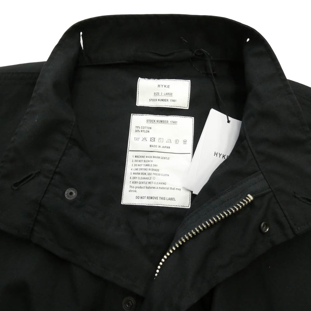 HYKE ハイク 17461-0103 N/C TYPE M-65 FIELD COAT コットンナイロンオックスフォード モッズコート ブラック系 3【美品】【中古】