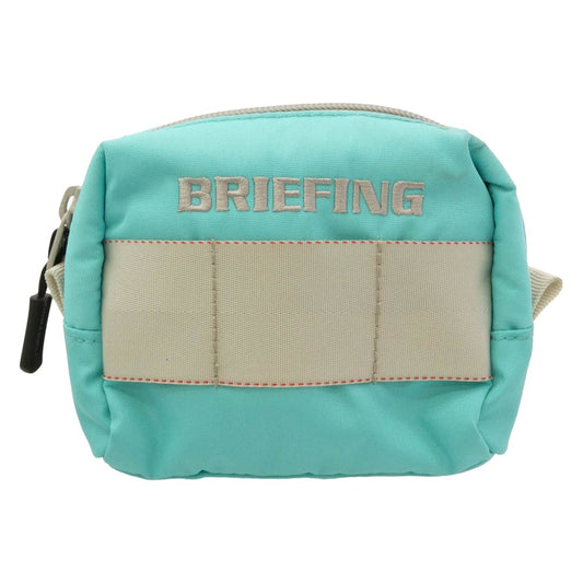 BRIEFING ブリーフィング ロゴ 刺繡 ポーチ ライトブルー系【中古】