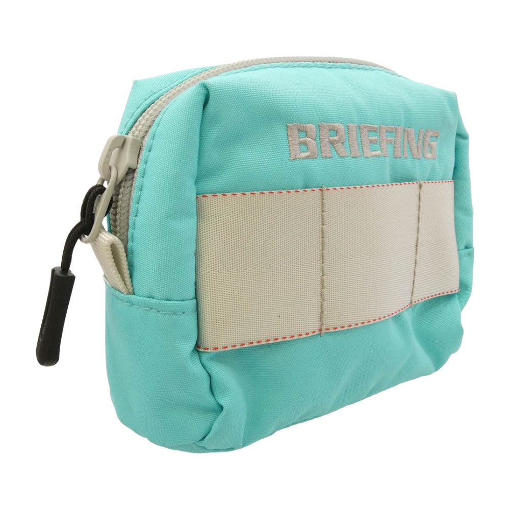 BRIEFING ブリーフィング ロゴ 刺繡 ポーチ ライトブルー系【中古】
