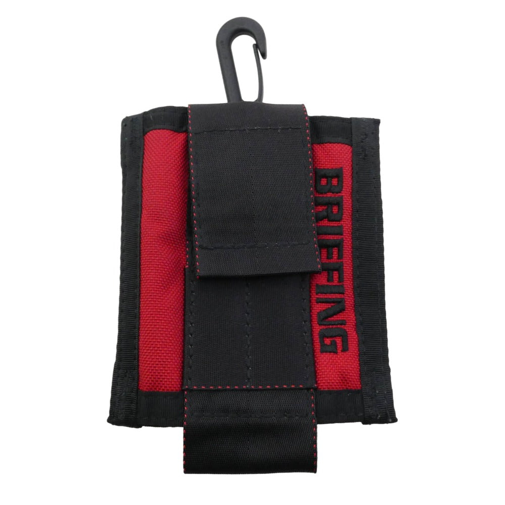 BRIEFING ブリーフィング ロゴ 刺繡 ボール ポーチ ブラック系 レッド系【中古】