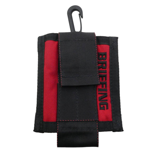 BRIEFING ブリーフィング ロゴ 刺繡 ボール ポーチ ブラック系 レッド系【中古】