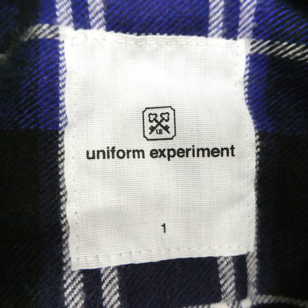 uniform experiment ユニフォームエクスペリメント UE-222006 フランネル チェック シャツ ブルー系 ブラック系 ホワイト系 1(S)【中古】