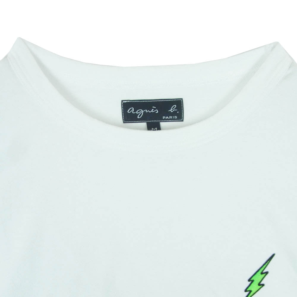 agnes b. アニエスベー EAI1SPF6 V.A. Fragment フラグメント バックロゴ 半袖 Tシャツ カットソー ホワイト系 M【中古】