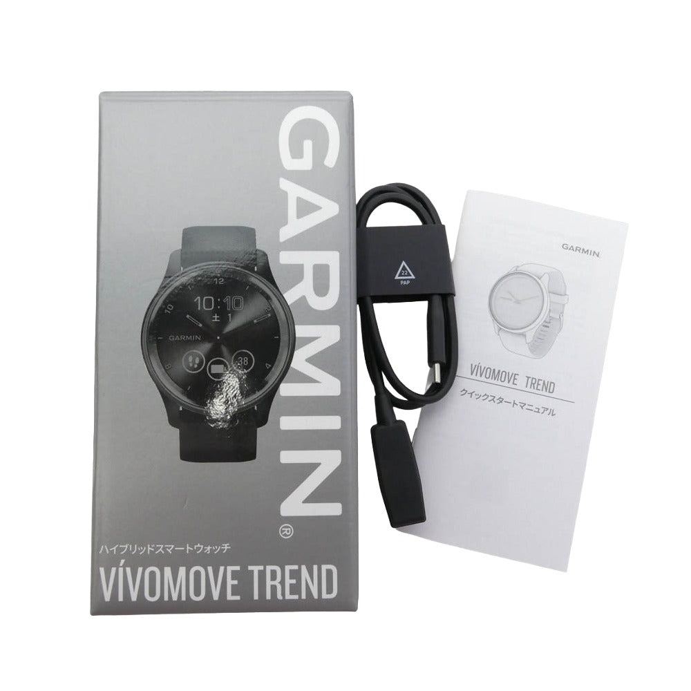 ガーミン vivomove Trend Black ハイブリッド スマート ウォッチ 時計 ブラック系【中古】