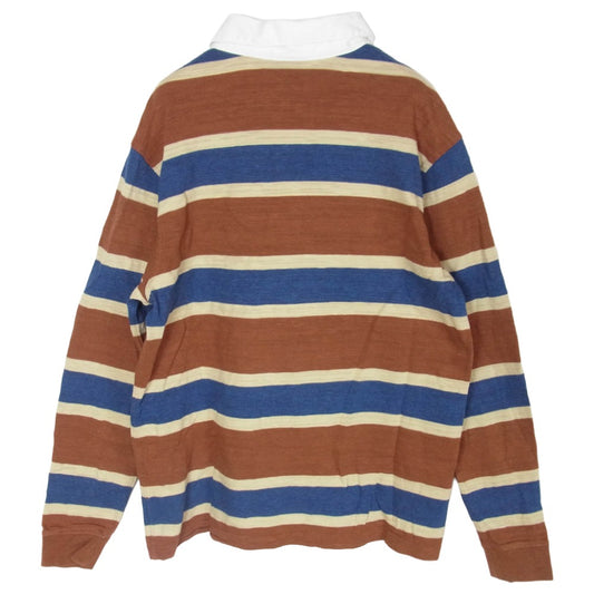 patagonia パタゴニア STY53860FA19 刺繍ロゴ ストライプ柄 ボーダー コットン ラガーシャツ ブラウン系 M【中古】