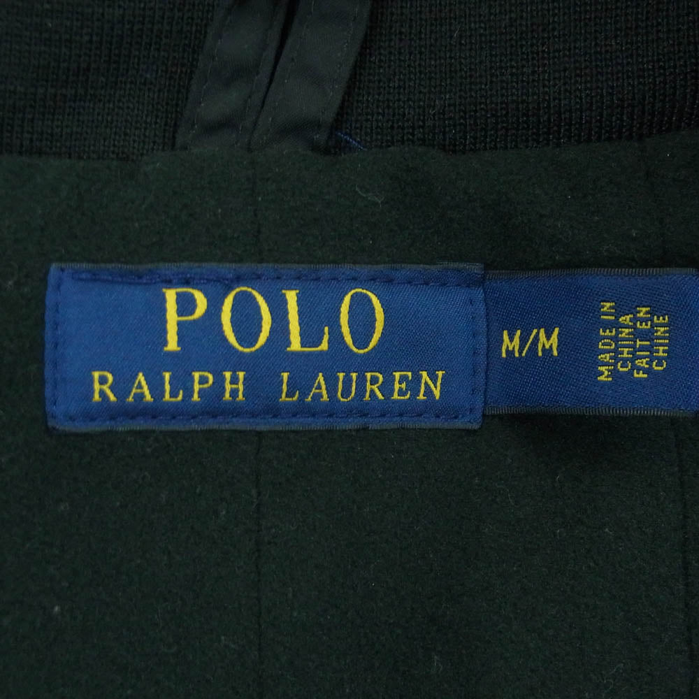 POLO RALPH LAUREN ポロ・ラルフローレン 刺繍ロゴ 裏フリース ドローコード付き 格納式 フード付 ナイロン ジャケット ダークネイビー系 M【中古】