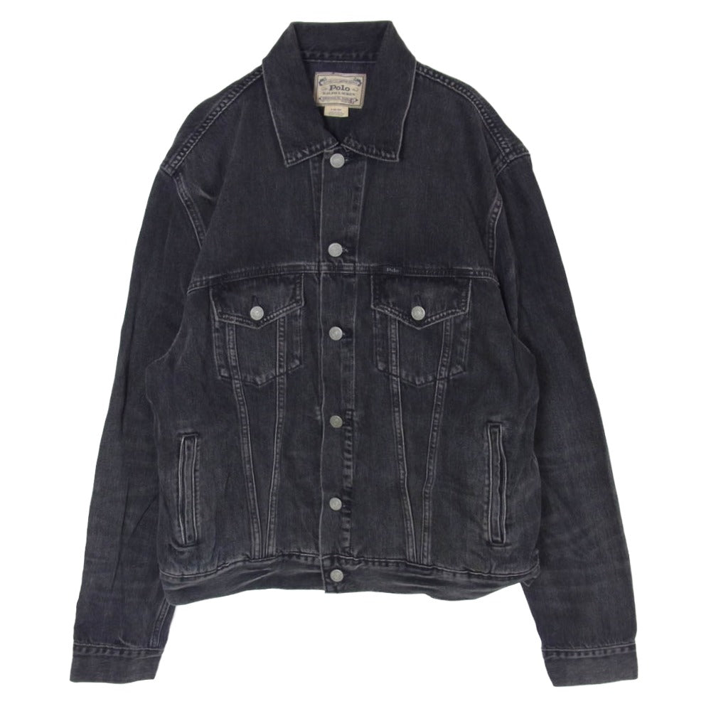 POLO RALPH LAUREN ポロ・ラルフローレン メキシコ製 ブラック デニム トラッカー ジャケット ブラック系 L【中古】