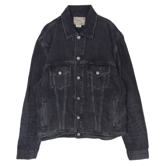 POLO RALPH LAUREN ポロ・ラルフローレン メキシコ製 ブラック デニム トラッカー ジャケット ブラック系 L【中古】
