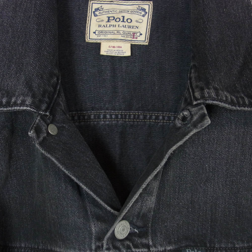 POLO RALPH LAUREN ポロ・ラルフローレン メキシコ製 ブラック デニム トラッカー ジャケット ブラック系 L【中古】