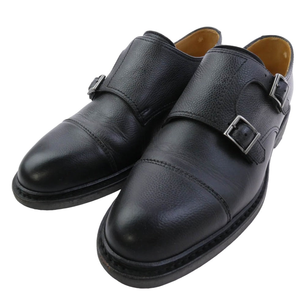 Paraboot パラブーツ BEAMS ビームス 165951 BEAMS ビームス別注 POE ダブルモンク ストラップ レザー シューズ ブラック系 6【中古】