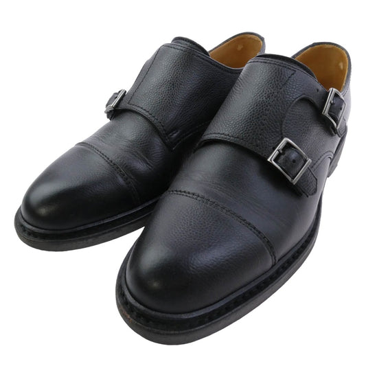 Paraboot パラブーツ 165951 BEAMS ビームス別注 POE ダブルモンク ストラップ レザー シューズ ブラック系 6【中古】