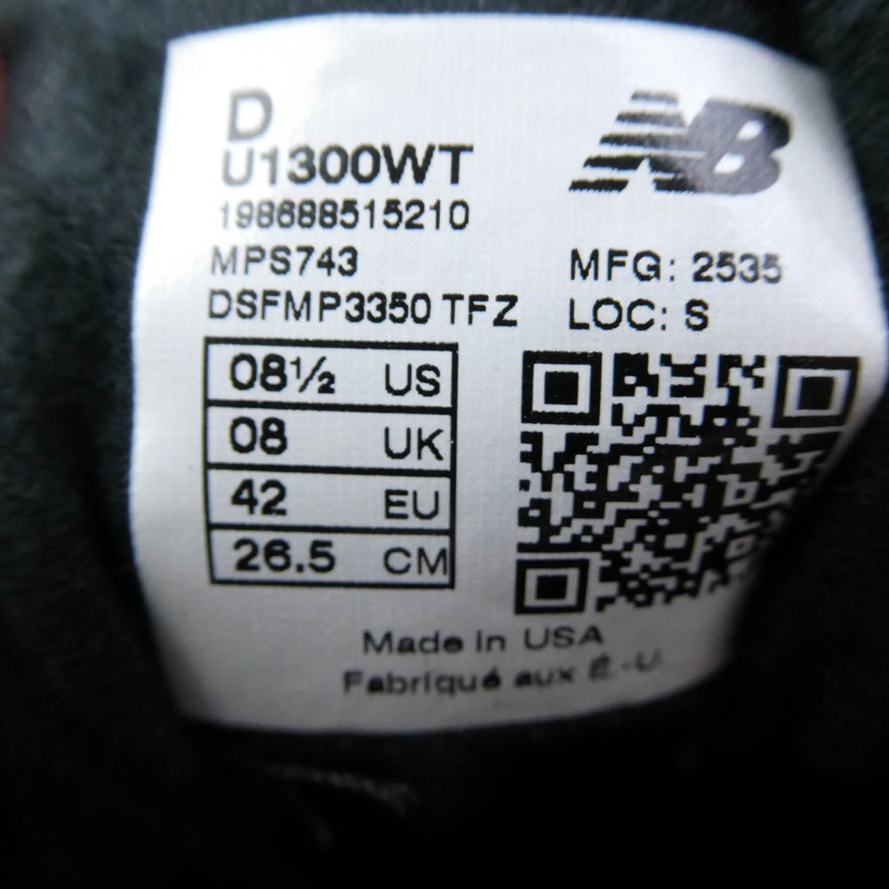 NEW BALANCE ニューバランス WTAPS ダブルタップス 252NBNBD-FW01S × WTAPS ダブルタップス U1300WT Made in USA スニーカー ブラック系 26.5cm【美品】【中古】