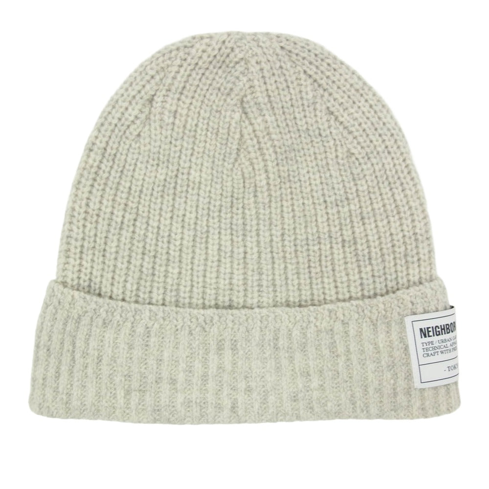 NEIGHBORHOOD ネイバーフッド 252FUNH-HT01 JP BEANIE ビーニー ウール ニットキャップ 帽子 グレー系 F【美品】【中古】