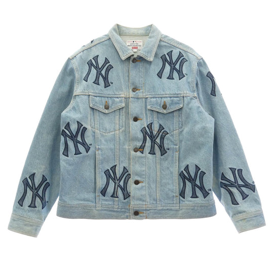 Supreme シュプリーム 21AW × NewYork Yankees Denim Trucker Jacket ブラック系 M【中古】