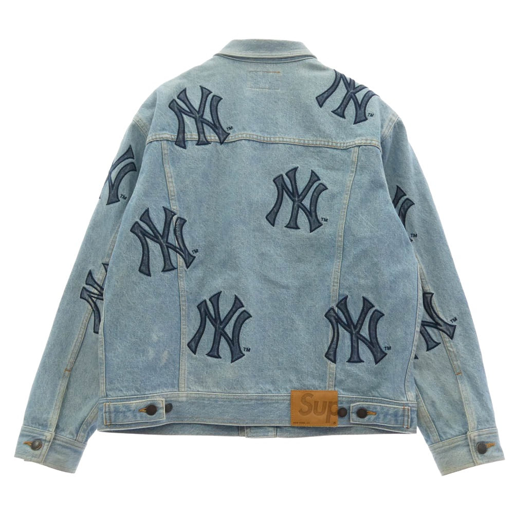 Supreme シュプリーム 21AW × NewYork Yankees Denim Trucker Jacket ブラック系 M【中古】