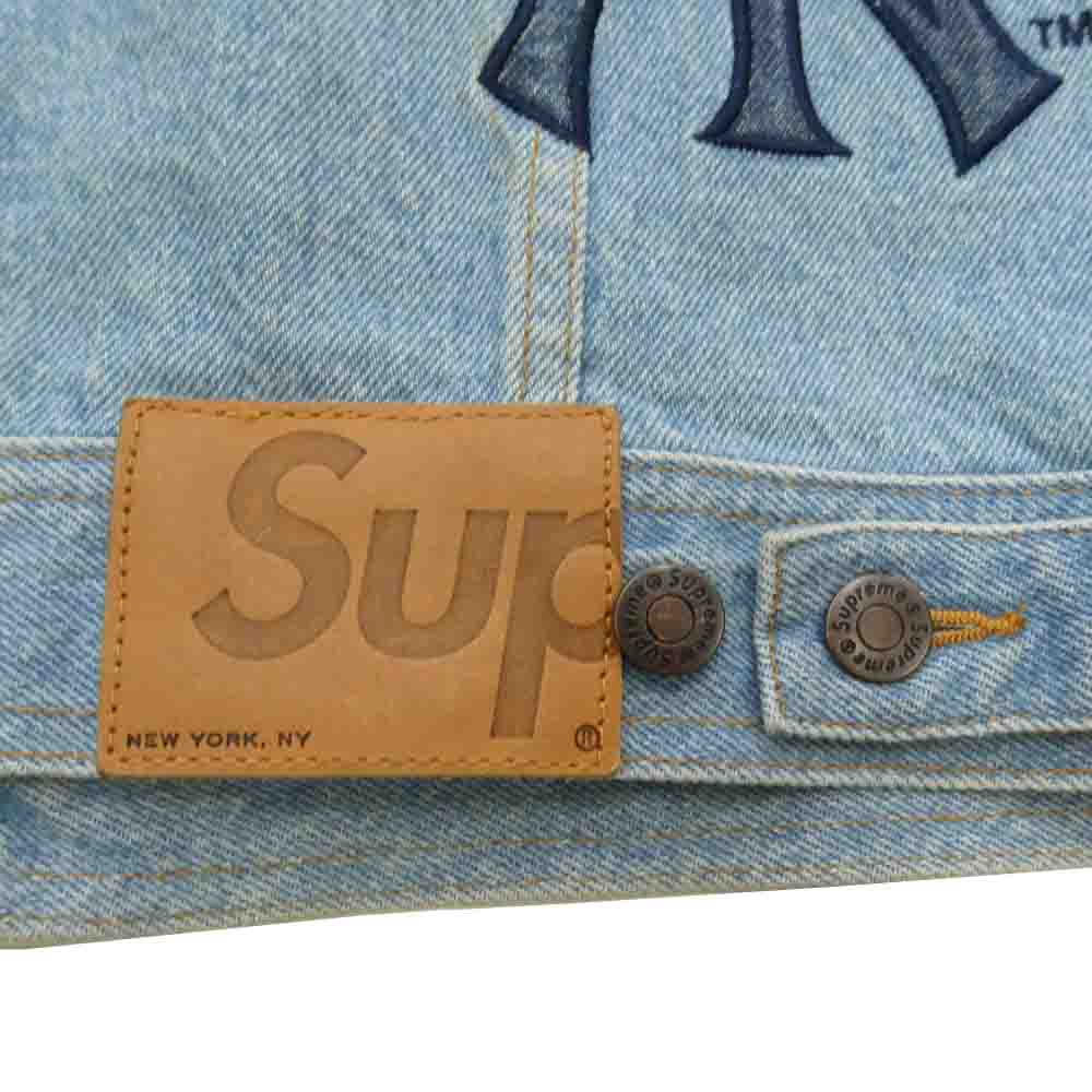 Supreme シュプリーム 21AW × NewYork Yankees Denim Trucker Jacket ブラック系 M【中古】