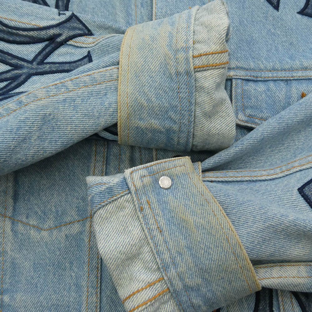 Supreme シュプリーム 21AW × NewYork Yankees Denim Trucker Jacket ブラック系 M【中古】