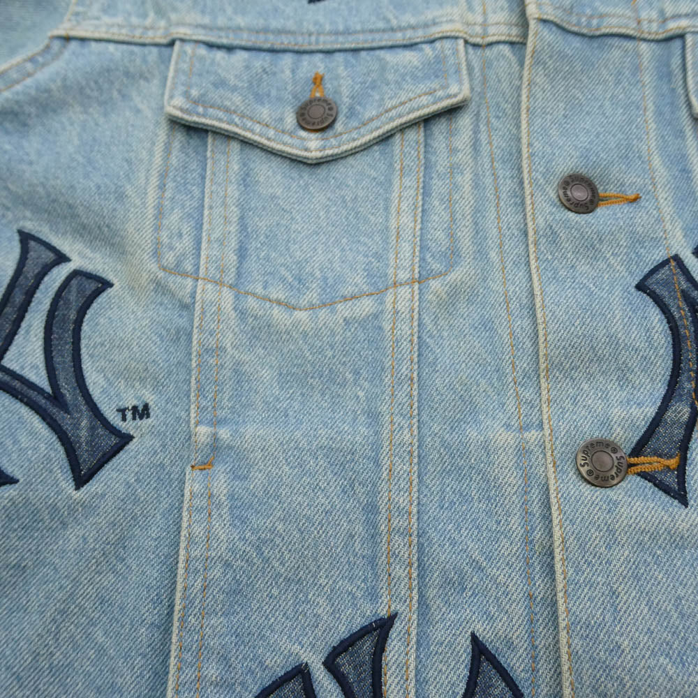 Supreme シュプリーム 21AW × NewYork Yankees Denim Trucker Jacket ブラック系 M【中古】