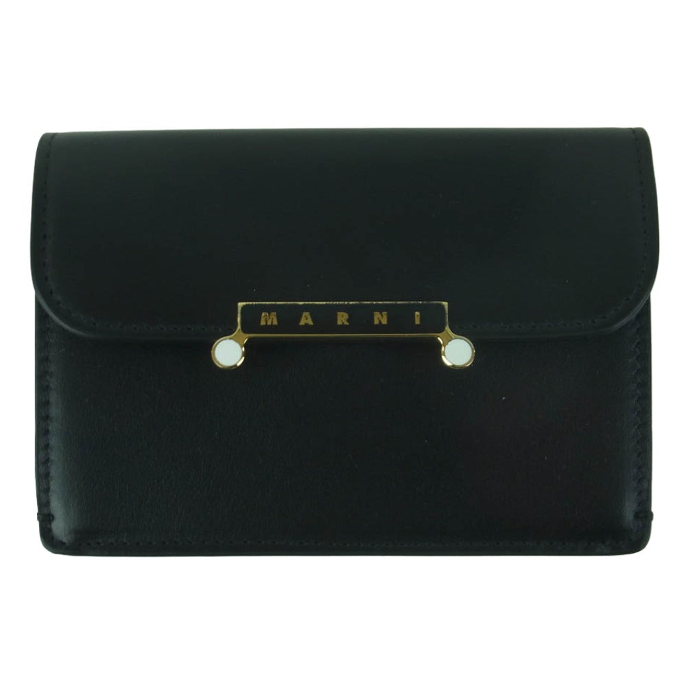 MARNI マルニ PFMO0133U0 P6948 ENVELOPE カードホルダー レザー カードケース ブラック系【美品】【中古】