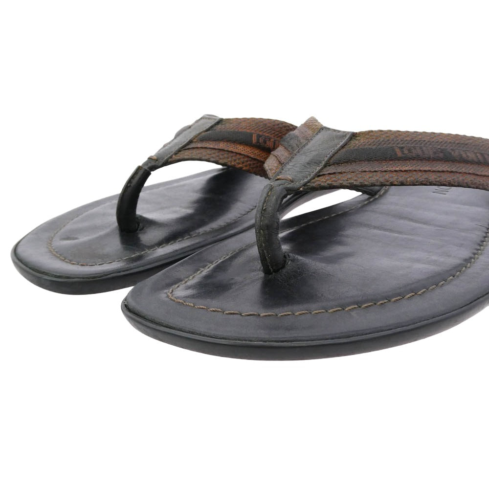 LOUIS VUITTON ルイ・ヴィトン FD0095 トング サンダル レザー ダークブラウン系 7.5【中古】