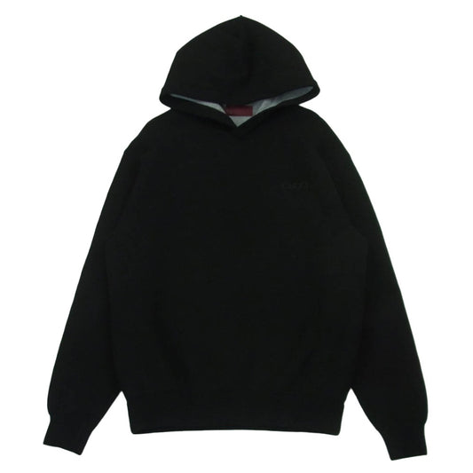 GUCCI グッチ 803973 XJGTW ヴィスコースジャージー ロゴエンブロイダリー フーデッド スウェットシャツ プルオーバー パーカー ブラック系 S【中古】