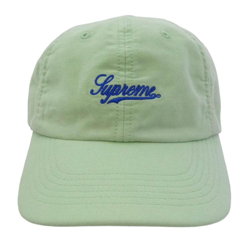 Supreme シュプリーム Lightweight Moleskin 6-Panel ライトウェイト モールスキン キャップ ライトグリーン系 ライトブルー系【中古】