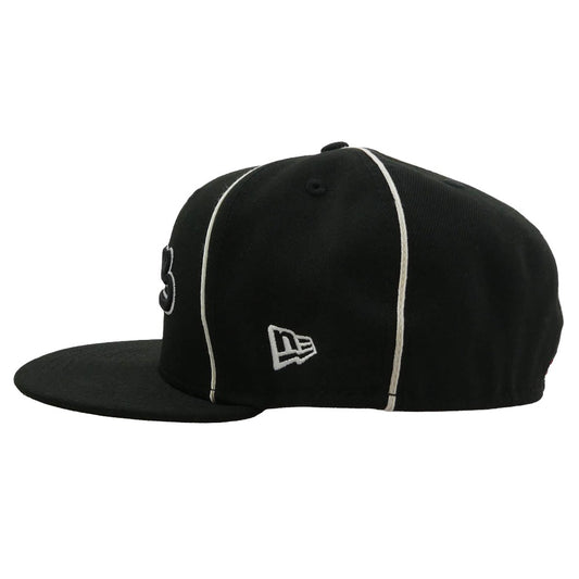 Supreme シュプリーム 25SS x New Era Piping Script Logo Cap パイピングスクリプト ロゴ ベースボール キャップ ブラック系 ホワイト系 61.5cm【中古】