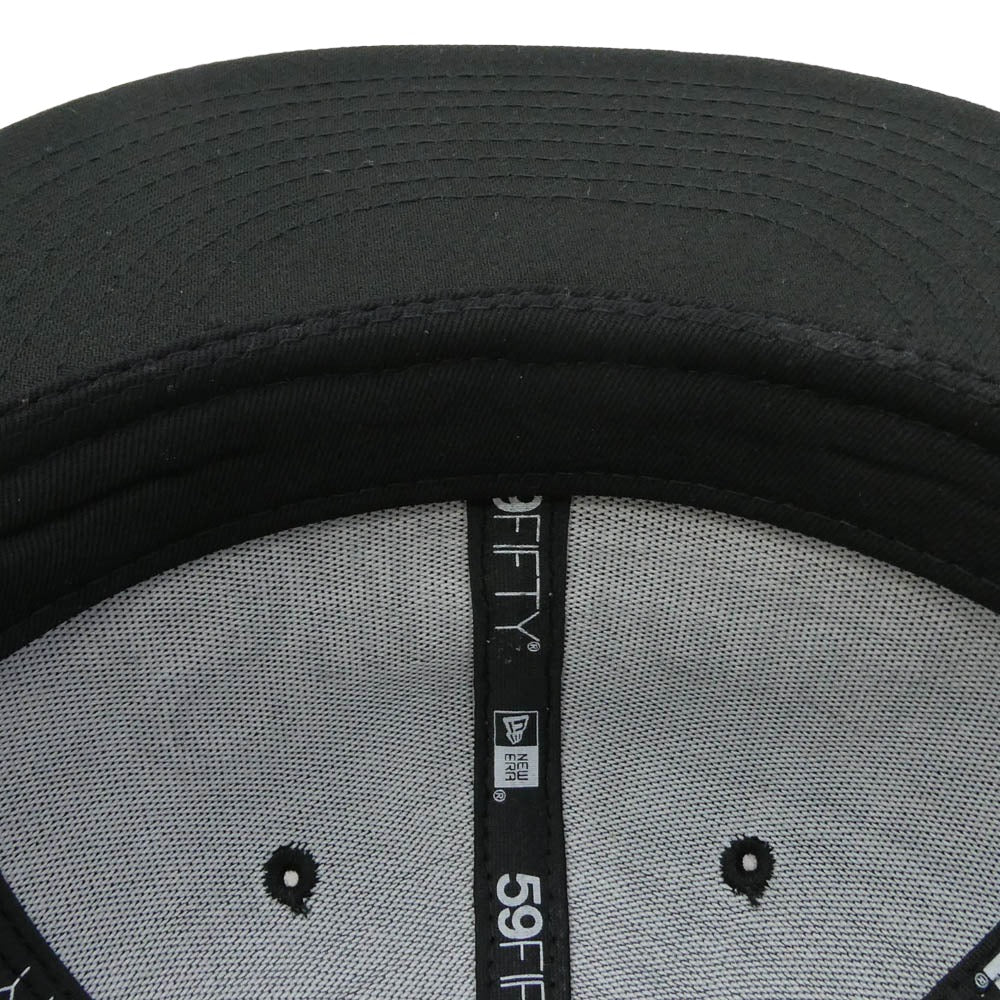 Supreme シュプリーム 25SS x New Era Piping Script Logo Cap パイピングスクリプト ロゴ ベースボール キャップ ブラック系 ホワイト系 61.5cm【中古】