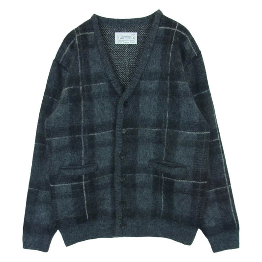 ラフ Mohair Cardigan モヘア モヘヤ カーディガン 日本製 グレー系 L【中古】