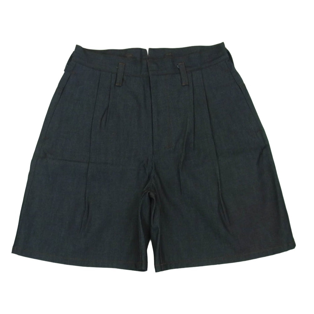シンヤコズカ 2201SK35 TACK SHORTS バギーショーツ タックショーツ ショート ハーフ パンツ インディゴブルー系 M【中古】
