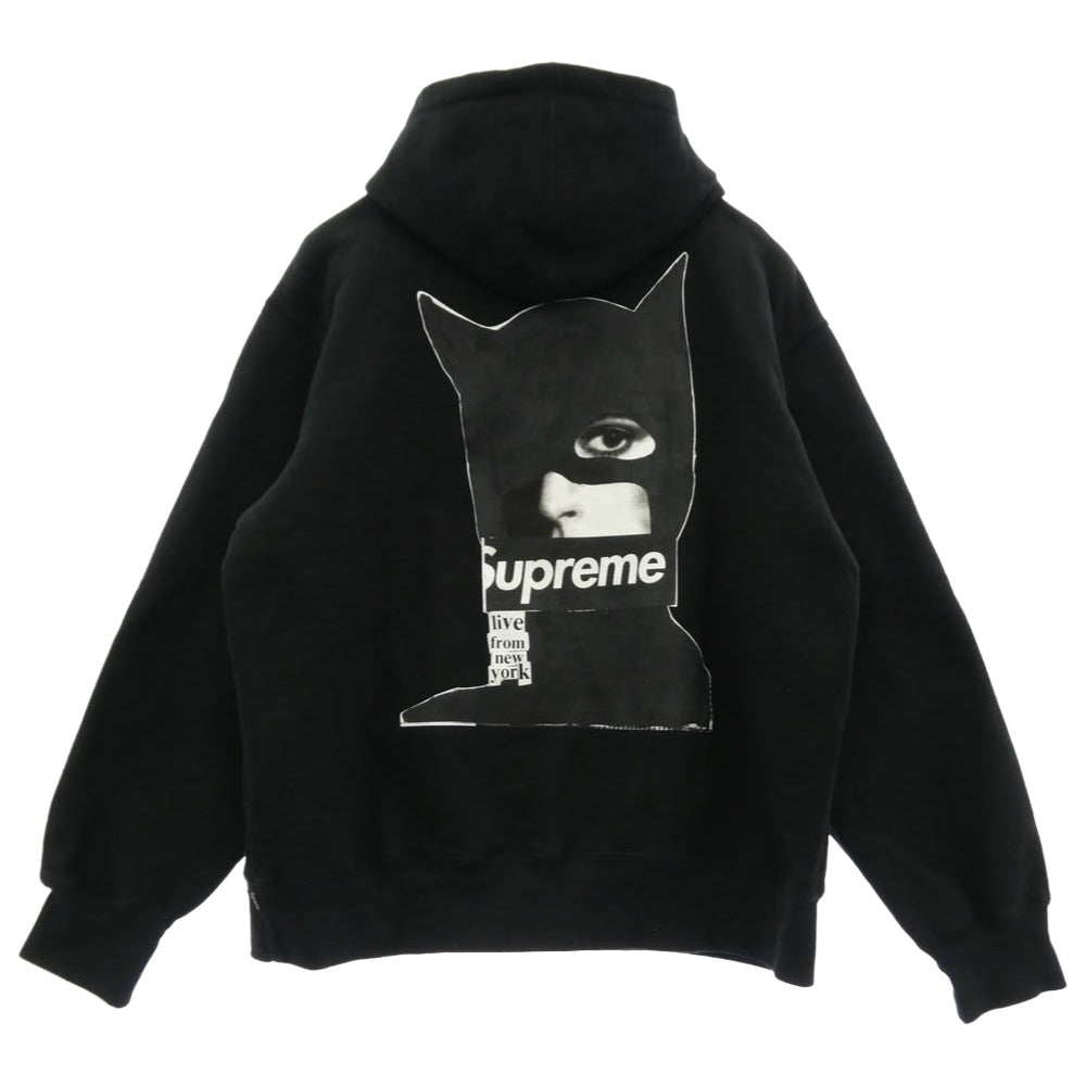Supreme シュプリーム 23AW Catwoman Hooded Sweatshirt キャット ウーマン プリント プルオーバー スウェット パーカー ブラック系 M【中古】