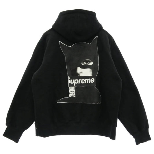 Supreme シュプリーム 23AW Catwoman Hooded Sweatshirt キャット ウーマン プリント プルオーバー スウェット パーカー ブラック系 M【中古】