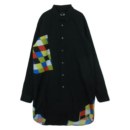 COMME des GARCONS HOMME PLUS コムデギャルソンオムプリュス 23SS PK-B006 ANOTHER KIND OF PUNK アナザーカインドオブパンク 長袖 アーガイル ロング シャツ ブラック系 マルチカラー系 M【中古】