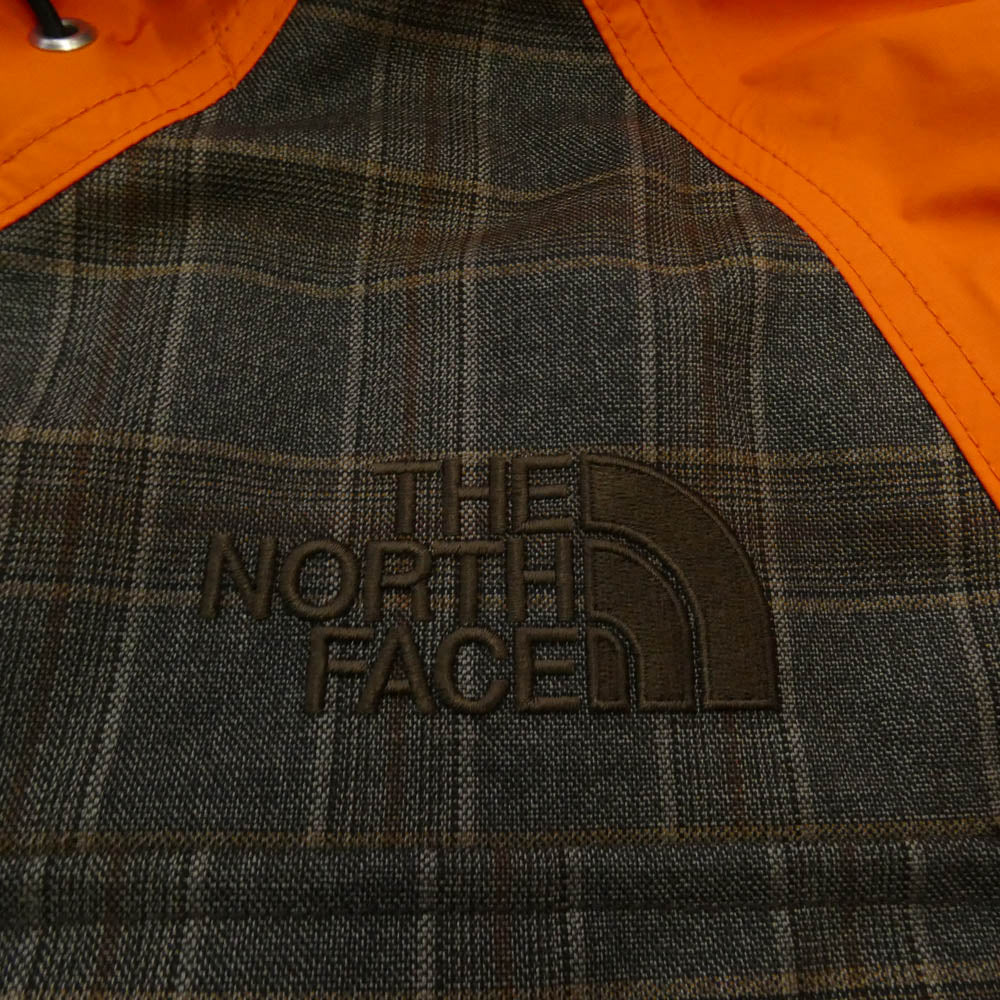 JUNYA WATANABE COMME des GARCONS ジュンヤワタナベコムデギャルソン THE NORTH FACE ノースフェイス 22aw WJ-J908 × THE NORTH FACE ウール エステル チェック ナイロン オックス ジャケット マウンテンパーカー オレンジ系 M【中古】