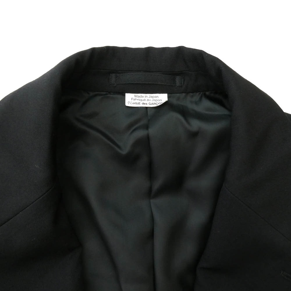 COMME des GARCONS HOMME PLUS コムデギャルソンオムプリュス 23SS PK-J050 NOTHER KIND OF PUNK期 Tailored Jacket フロント二重 レイヤードデザイン 裾切りっぱなし加工 テーラードジャケット ブラック系 M【中古】