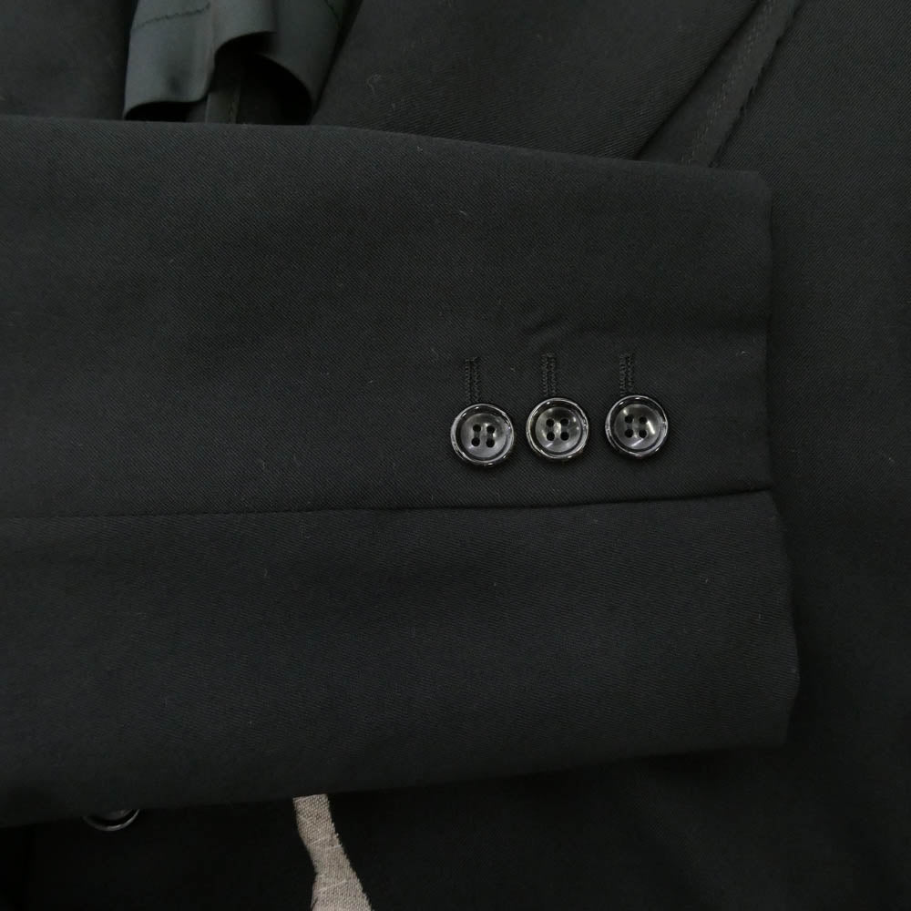 COMME des GARCONS HOMME PLUS コムデギャルソンオムプリュス 23SS PK-J050 NOTHER KIND OF PUNK期 Tailored Jacket フロント二重 レイヤードデザイン 裾切りっぱなし加工 テーラードジャケット ブラック系 M【中古】
