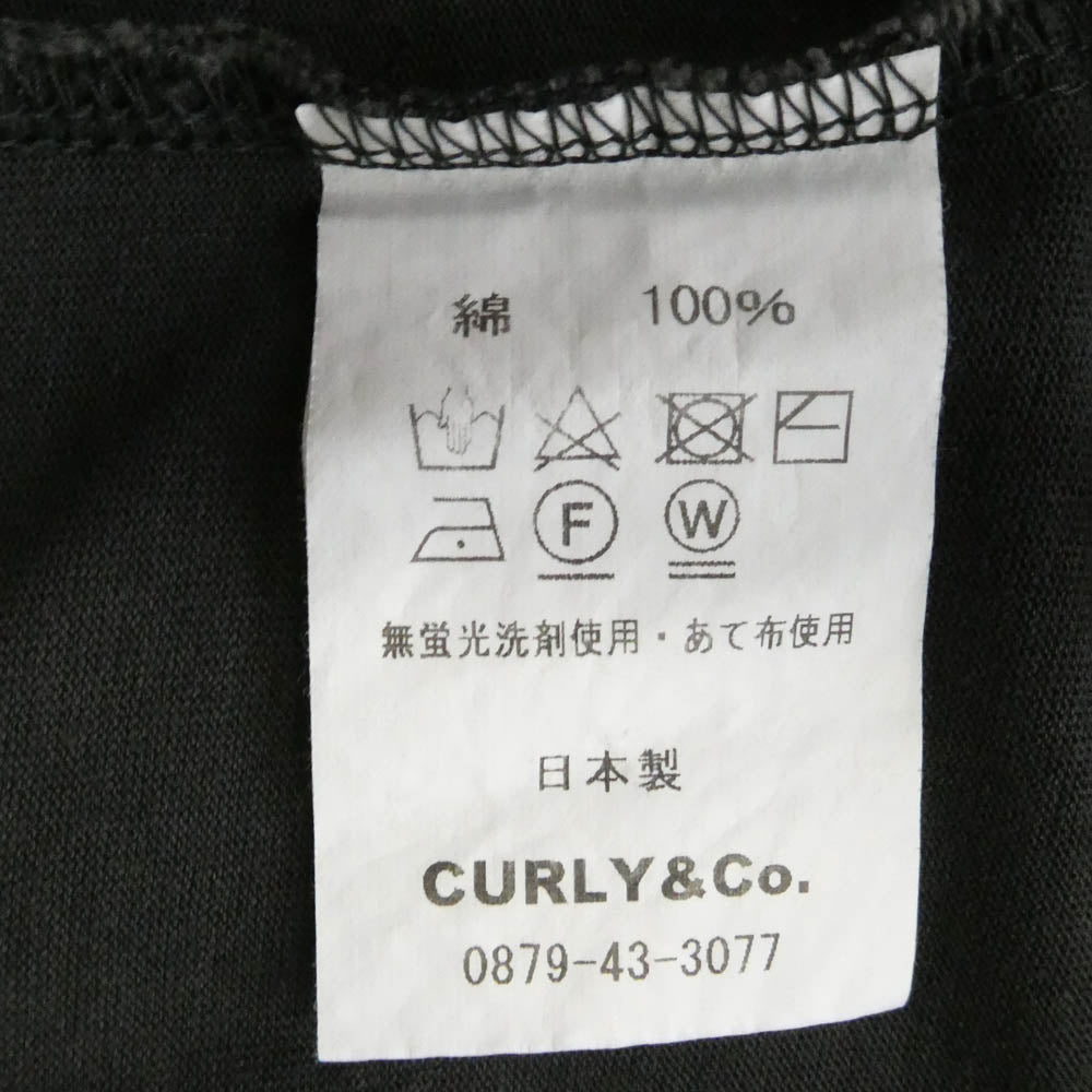 CURLY カーリー 胸ポケット クルーネック Tシャツ チャコール系 4【中古】