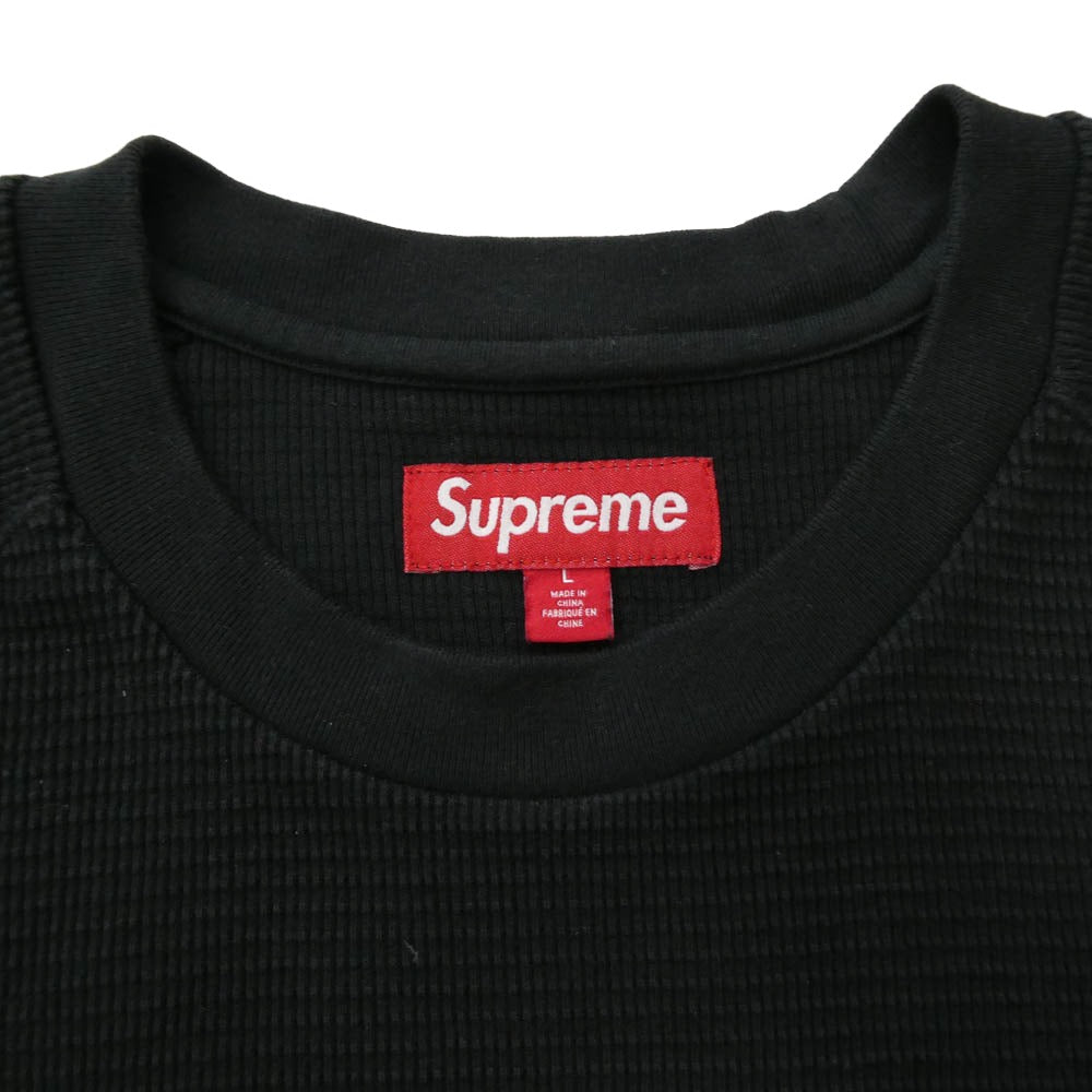 Supreme シュプリーム 24AW Stencil Thermal S/S Top ステンシル バックロゴ サーマル 半袖 カットソー ブラック系 L【中古】