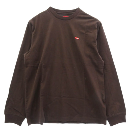 Supreme シュプリーム Small Box L/S Tee スモール ボックス ロゴ Tシャツ 長袖 ブラウン チャコール系 M【美品】【中古】