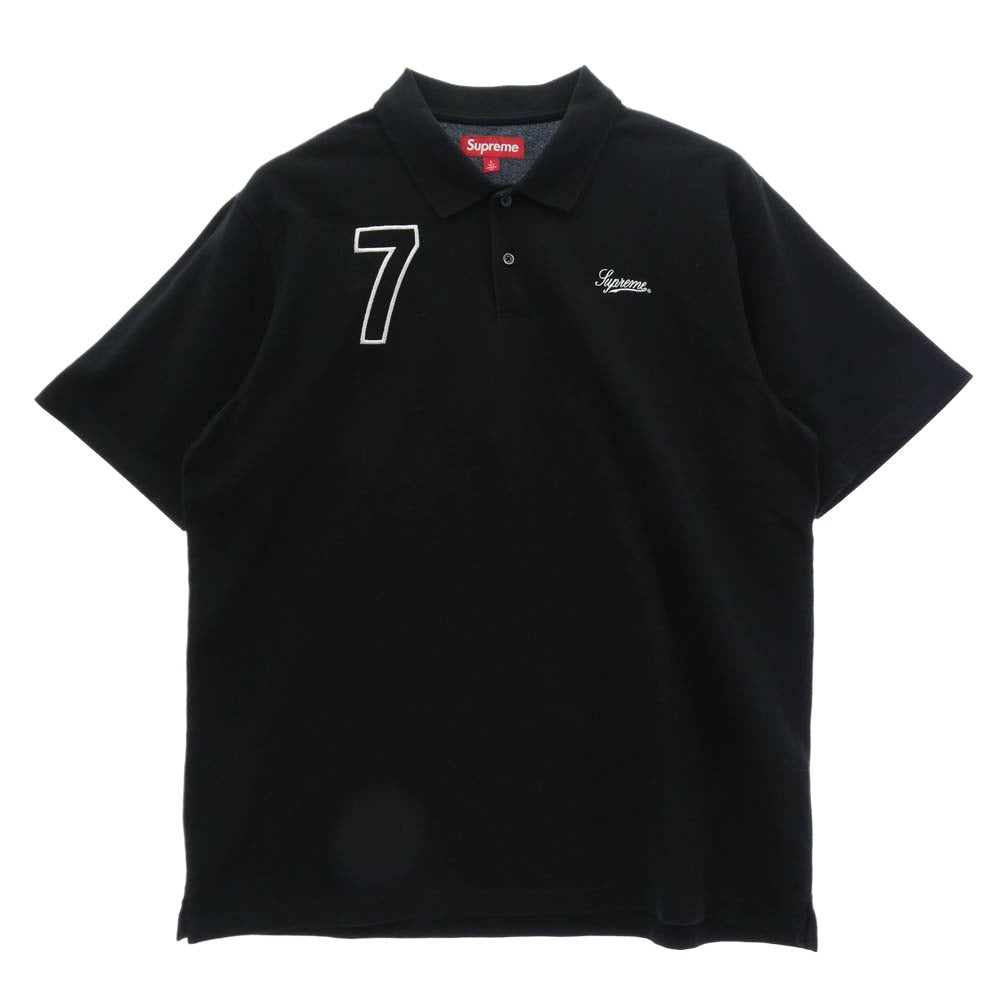 Supreme シュプリーム 25SS Cursive Polo カーシブ ポロシャツ 半袖 ブラック系 L【中古】