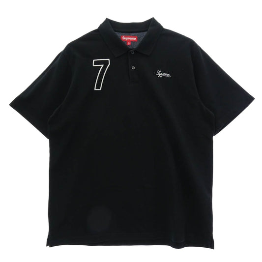 Supreme シュプリーム 25SS Cursive Polo カーシブ ポロシャツ 半袖 ブラック系 L【中古】