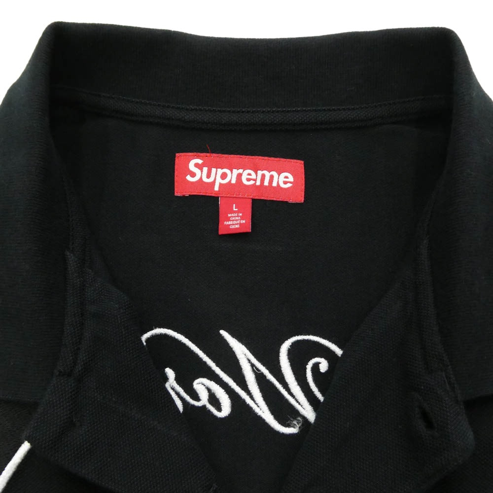 Supreme シュプリーム 25SS Cursive Polo カーシブ ポロシャツ 半袖 ブラック系 L【中古】