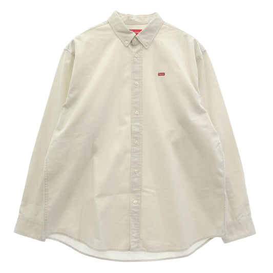 Supreme シュプリーム Small Box Shirt スモール ボックスロゴ シャツ ベージュ アイボリー系 L【中古】