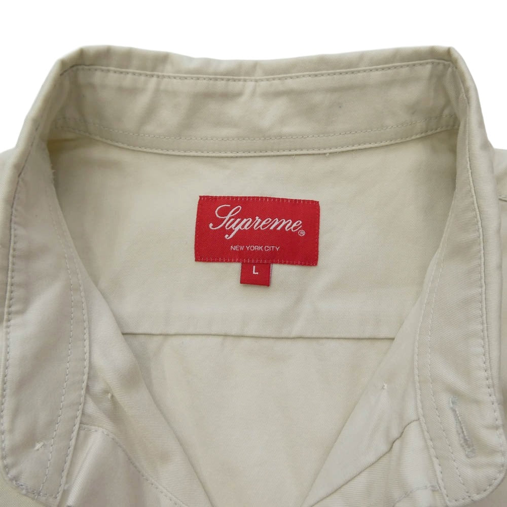 Supreme シュプリーム Small Box Shirt スモール ボックスロゴ シャツ ベージュ アイボリー系 L【中古】