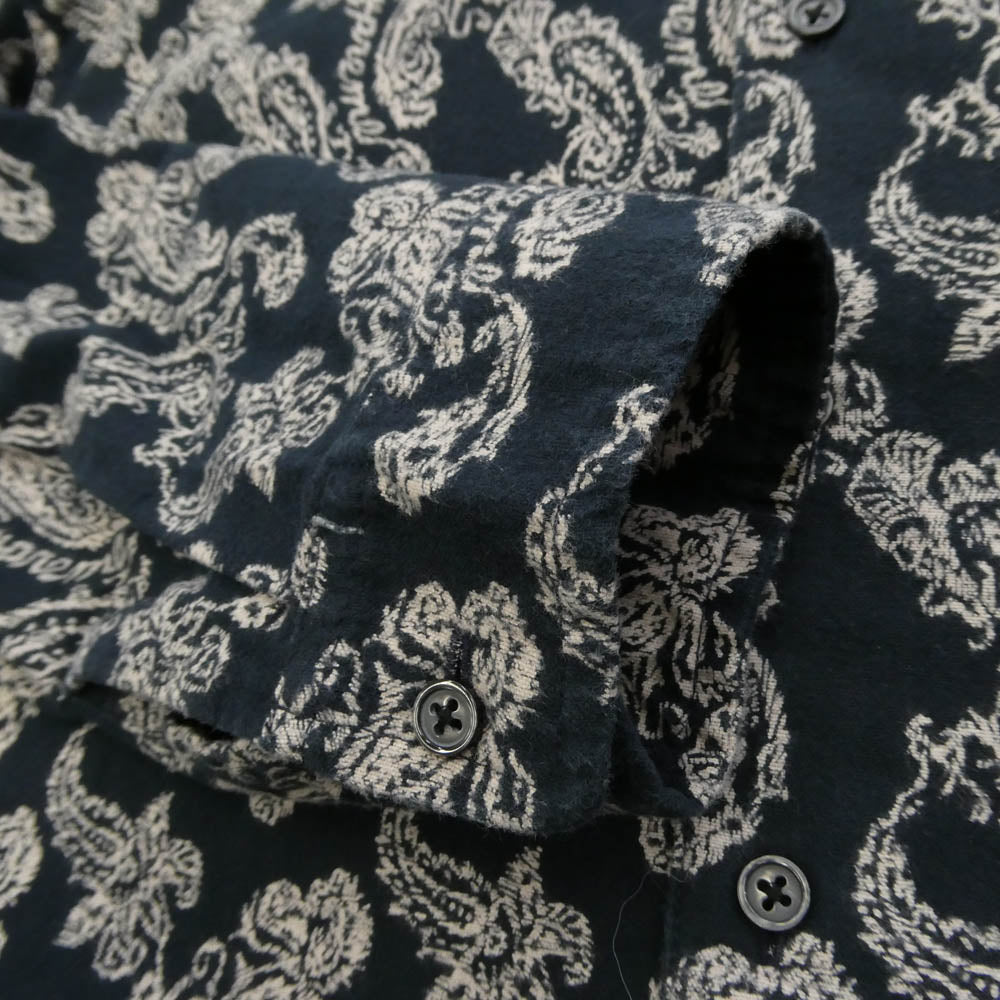 Supreme シュプリーム 24AW Paisley Flannel Shirt ペイズリー フランネル シャツ ダークネイビー系 L【中古】