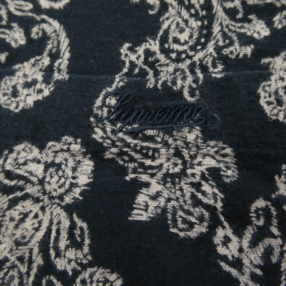 Supreme シュプリーム 24AW Paisley Flannel Shirt ペイズリー フランネル シャツ ダークネイビー系 L【中古】