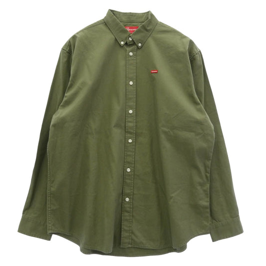 Supreme シュプリーム Small Box Shirt スモール ボックスロゴ シャツ olive オリーブ カーキ系 L【美品】【中古】